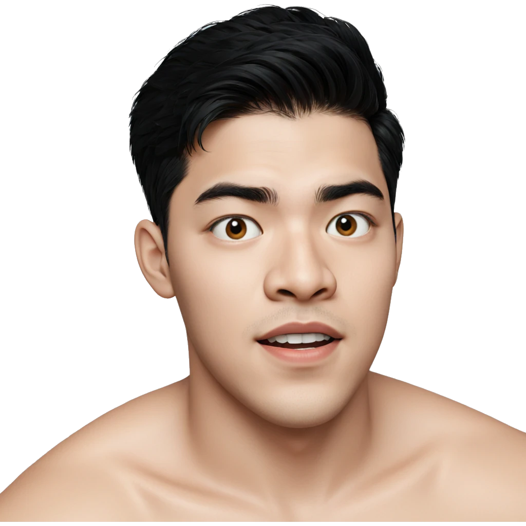 male portrait with black hair emoji