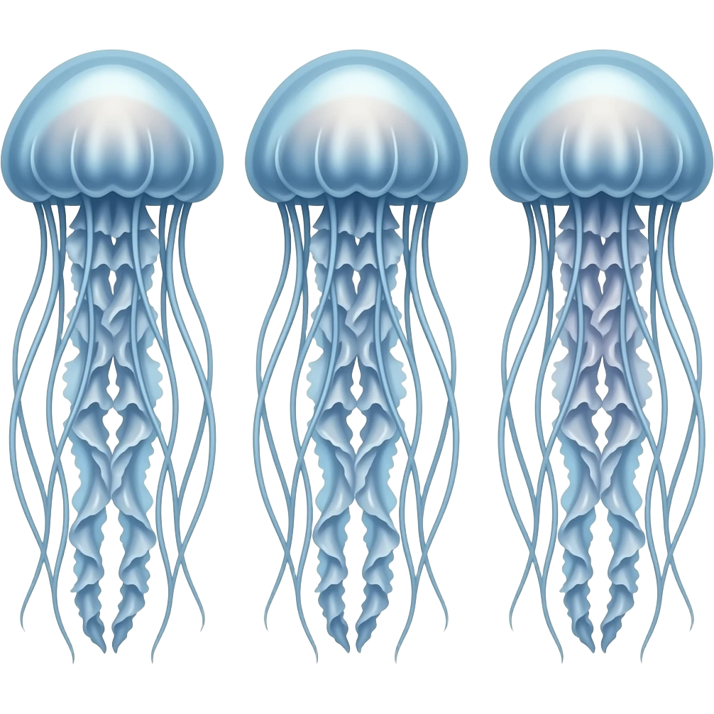 Trois Méduses longs tentacules emoji