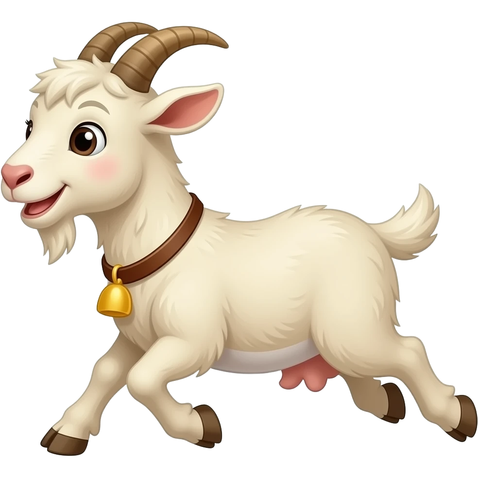 Cartoon kid goat run emoji