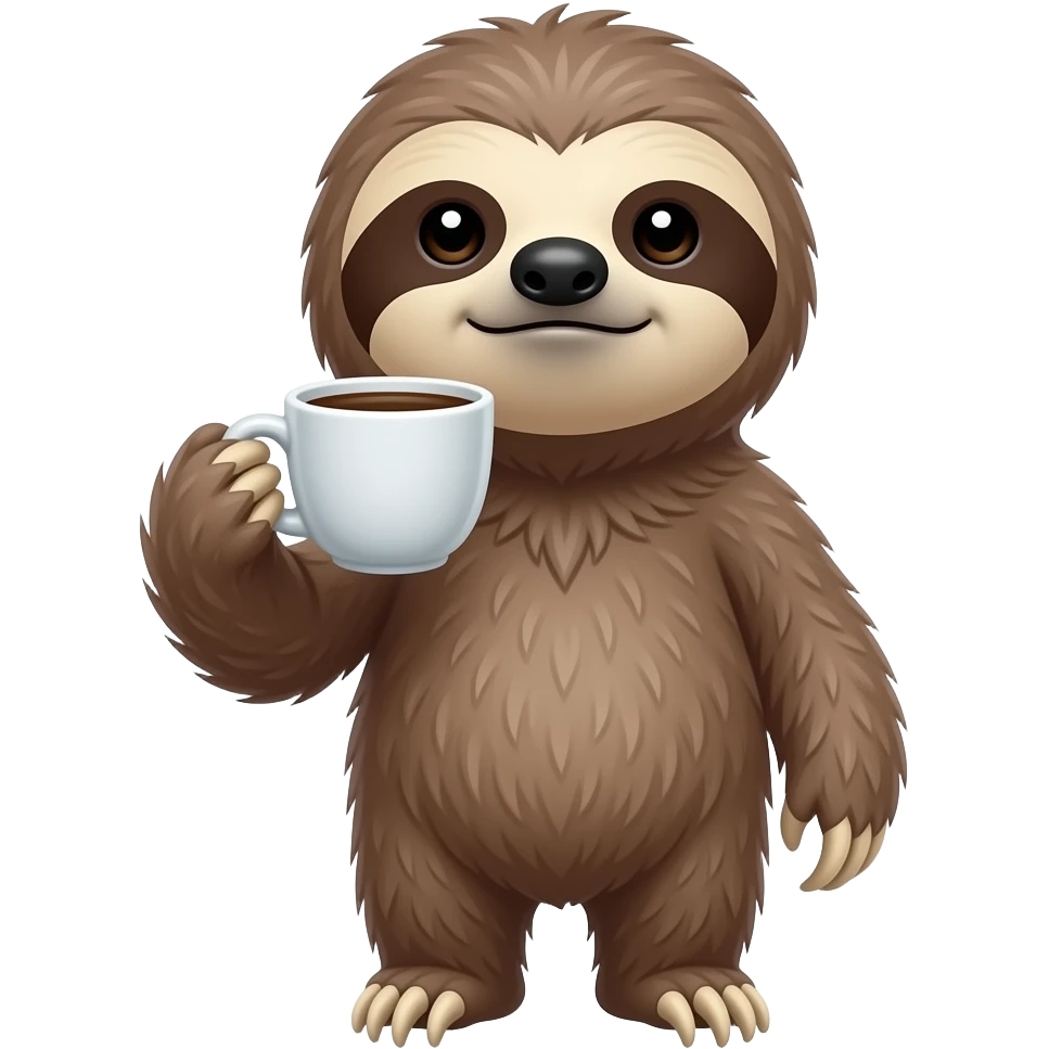 angry sloth drink COFFEE emoji