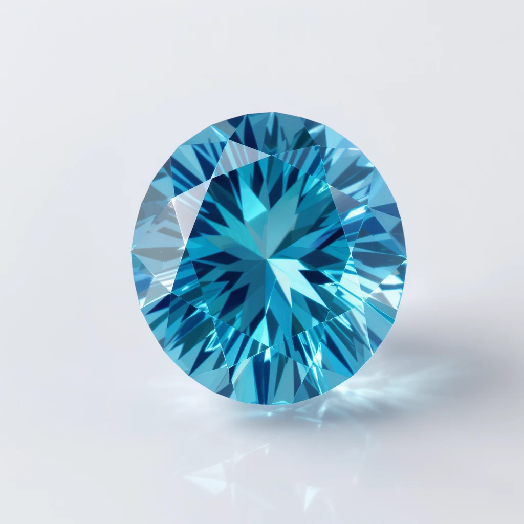 a sparkling blue gemstone, realistic, on a white background emoji