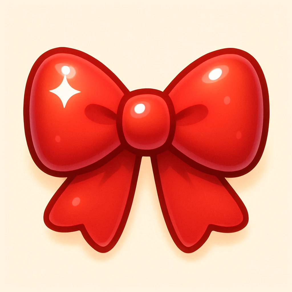 new bow emoji, cute and shiny emoji