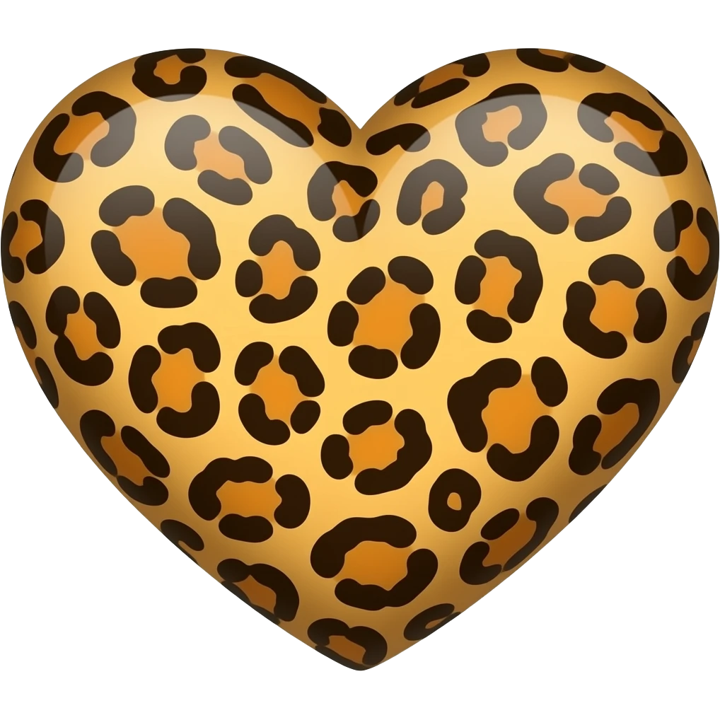 Corazón con color de leopardo emoji