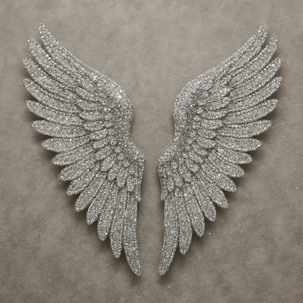 Silver glitter wings emoji