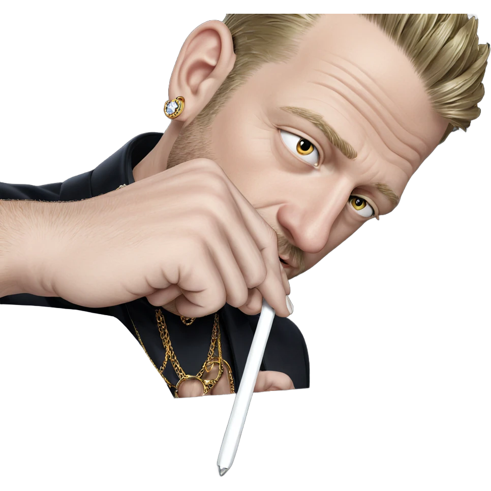 male portrait with jewelry emoji