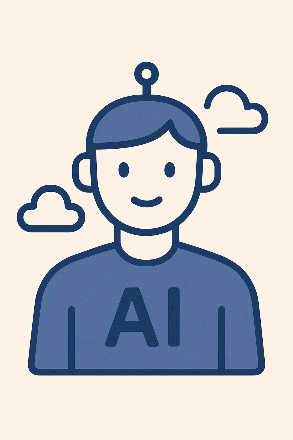 AI icon, modern minimal flat style emoji