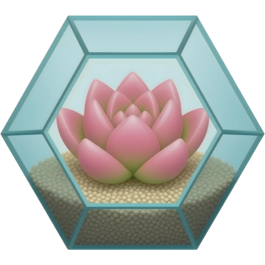 Pink succulent geometrical terrarium emoji