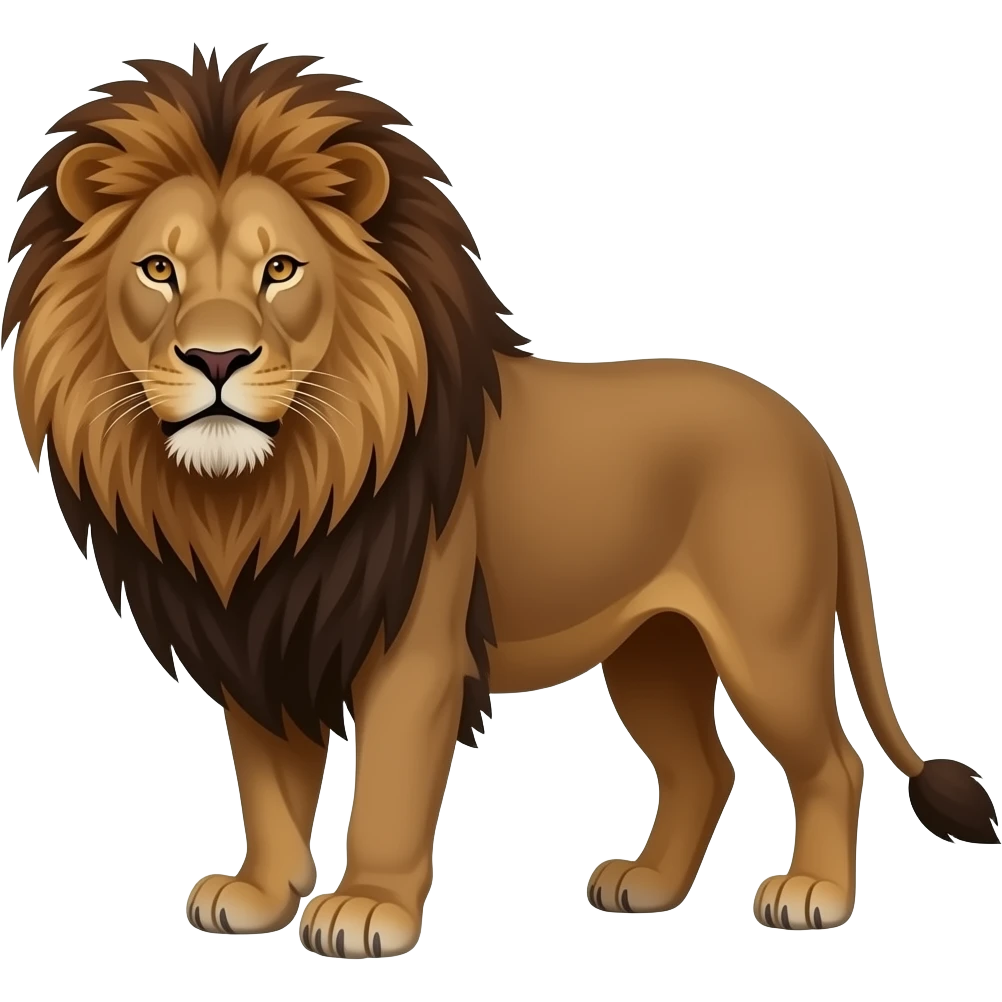 Lion with mane Dark Brown emoji