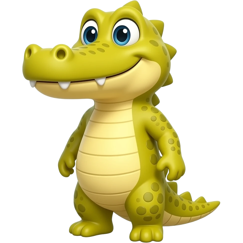 Un mascotte crocodile jaune pour le parc walyparoc emoji