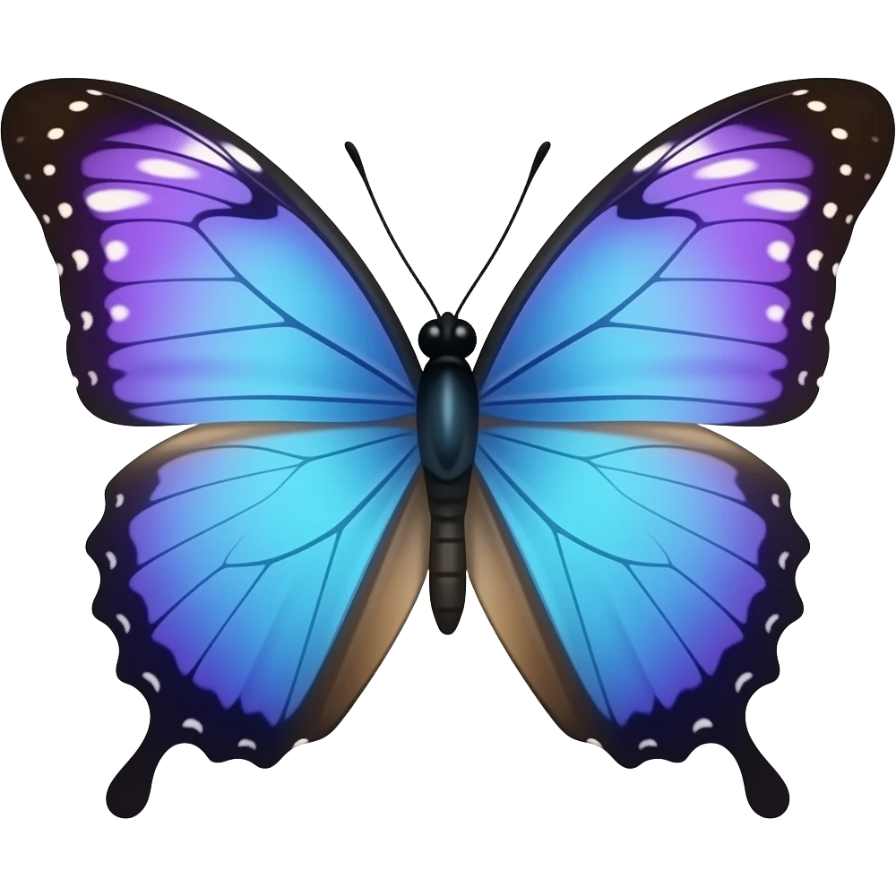 Make the butterflies gradient light purple to blue emoji