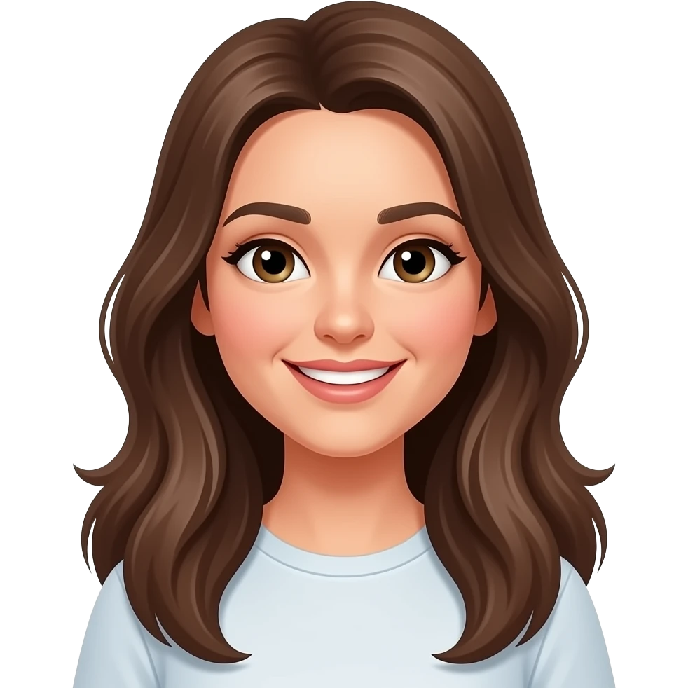 woman happy confidence long hiar emoji