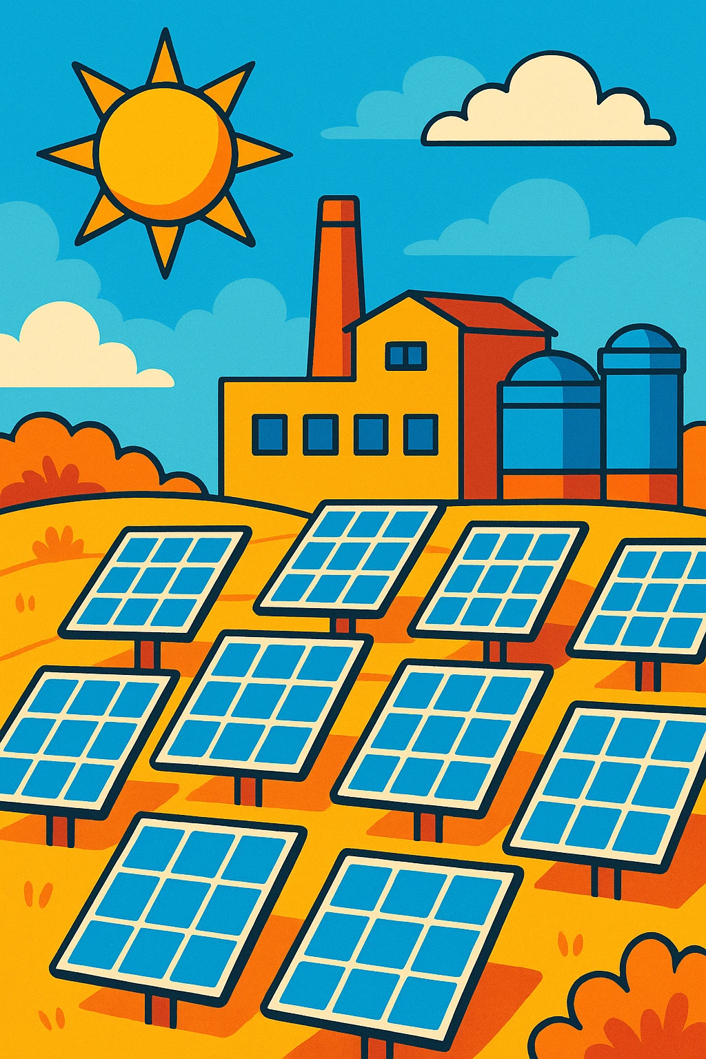 solar plant, vibrant cartoon style emoji