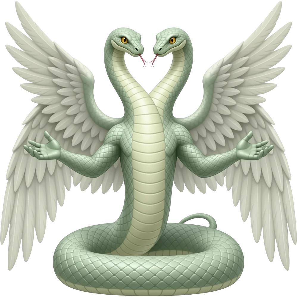 serpent with wings and arms and two heads one in her tail emoji