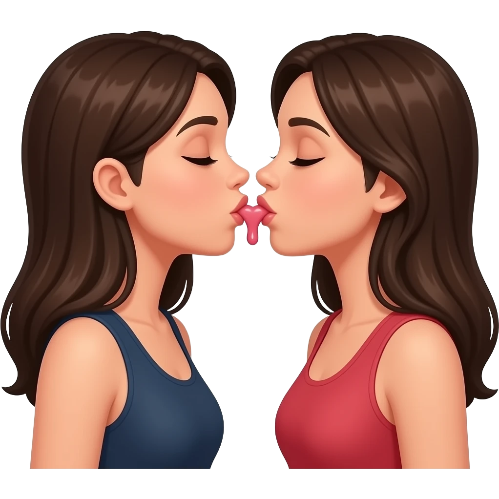 Deux femmes qui se mangent entre elles emoji