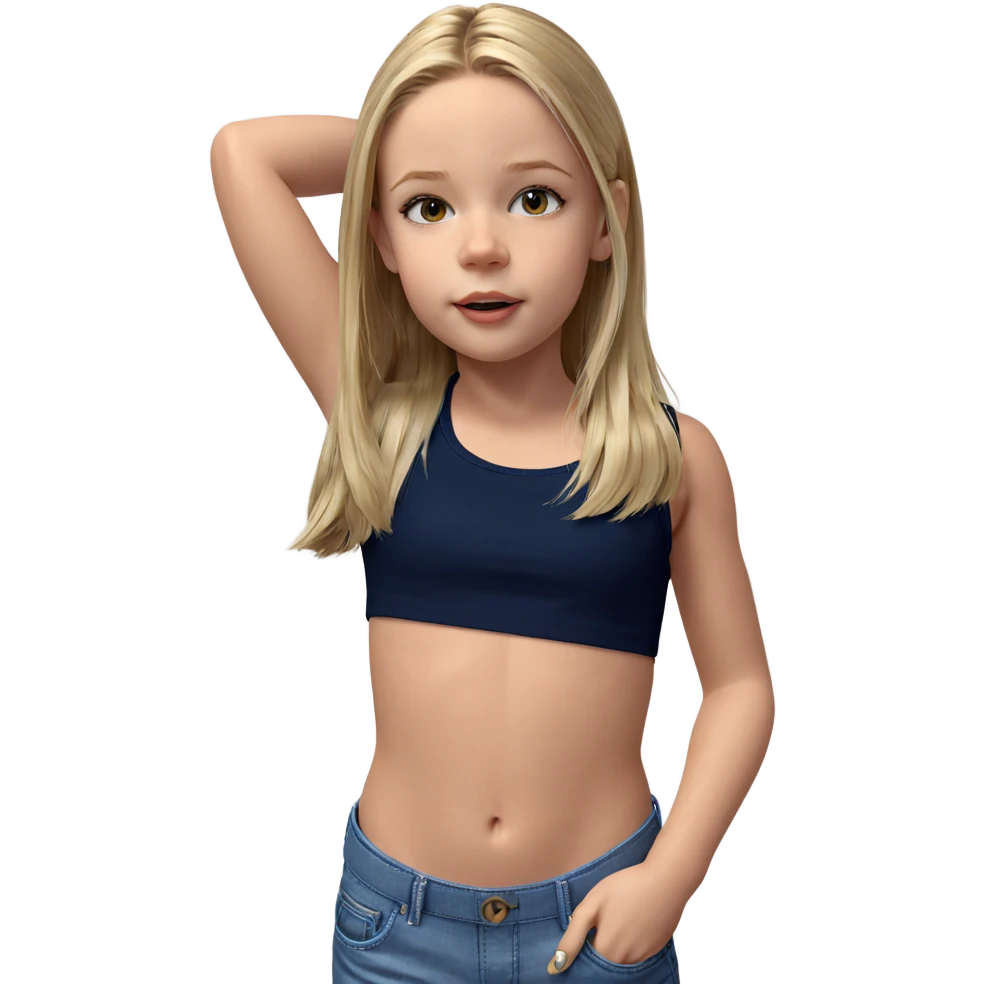 blonde girl in denim style emoji