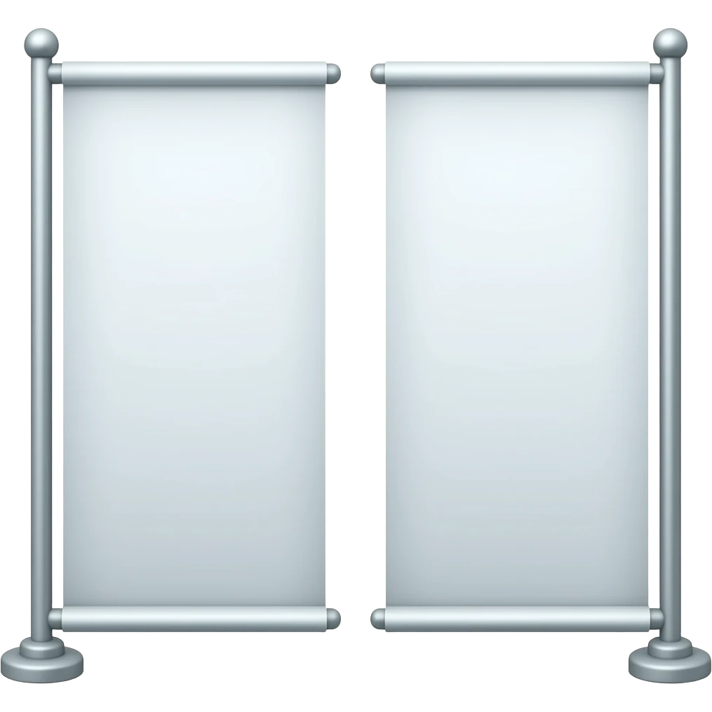 баннер з тонкою білою полосою зверху на двох високих палках emoji