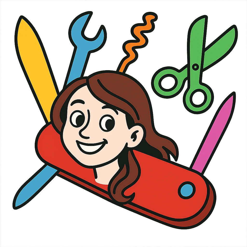 Make the woman more pale while keeping the cartoonish style and vibrant colors. emoji