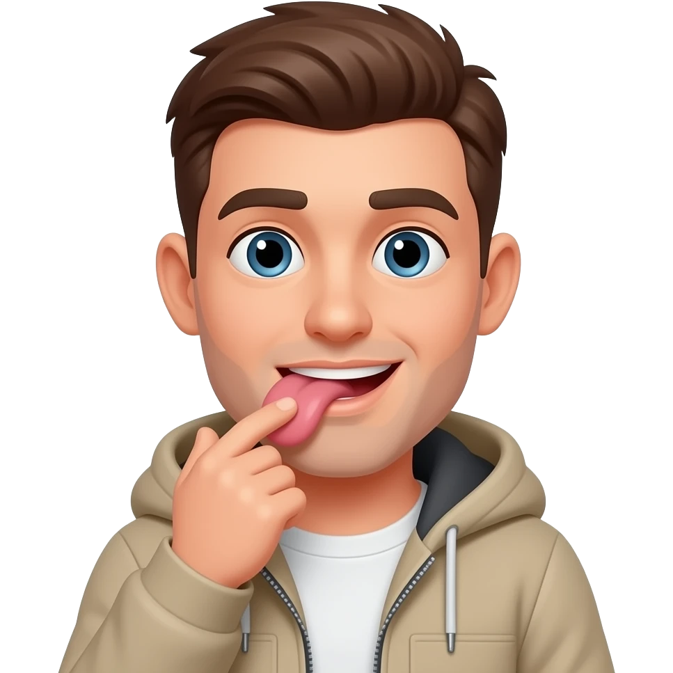 Man licking vulva emoji