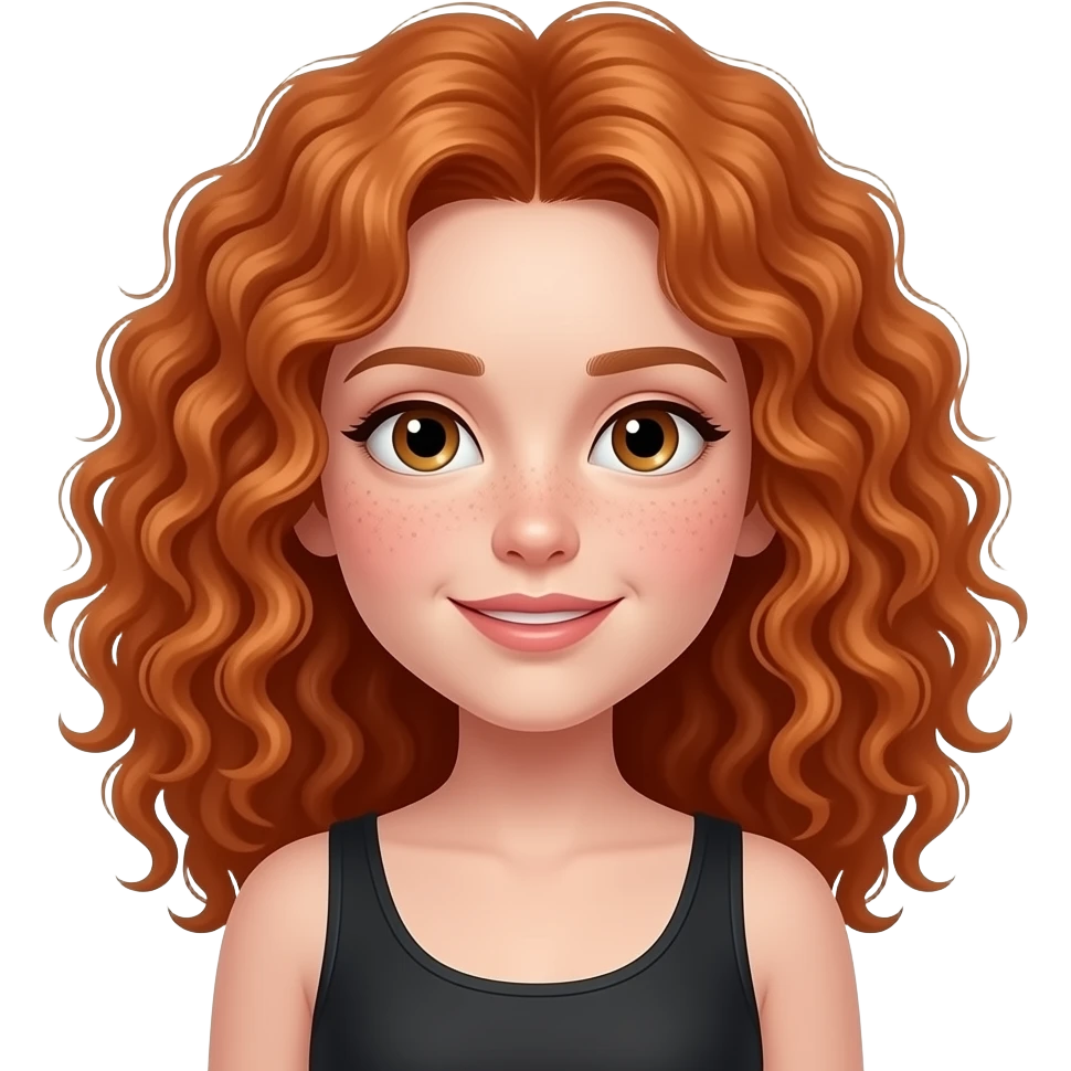 Fille rousse bouclés tâches de rousseur chanteuse emoji