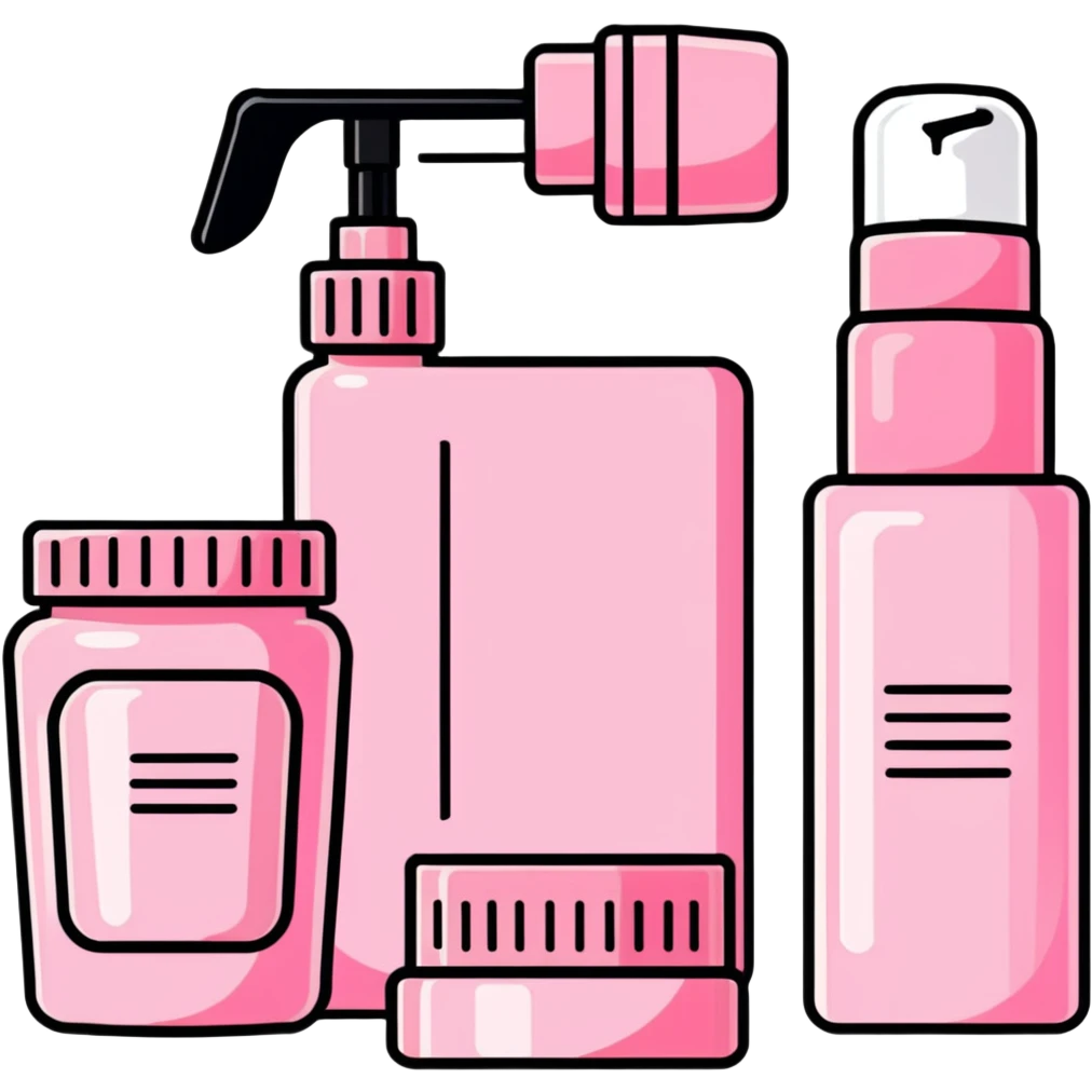 Una skin care completamente rosa
 emoji