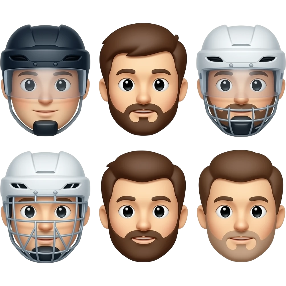 6 differet hockey player emojis emoji