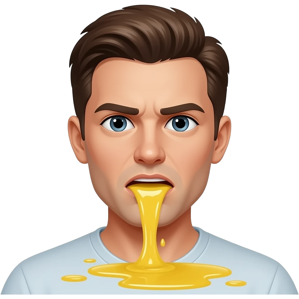 Vomiting yellow smiely emoji