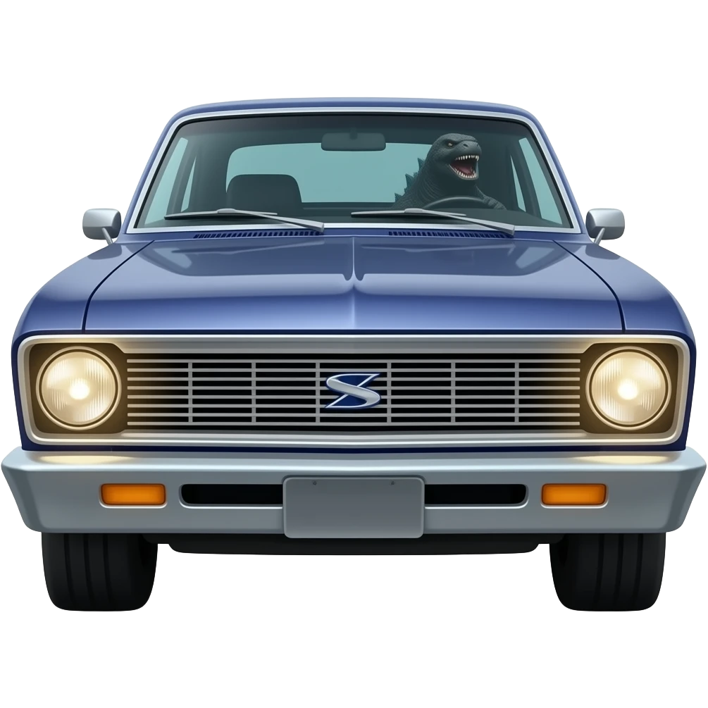GODZILLA DRIVING 62 CHEVY II NOVA emoji