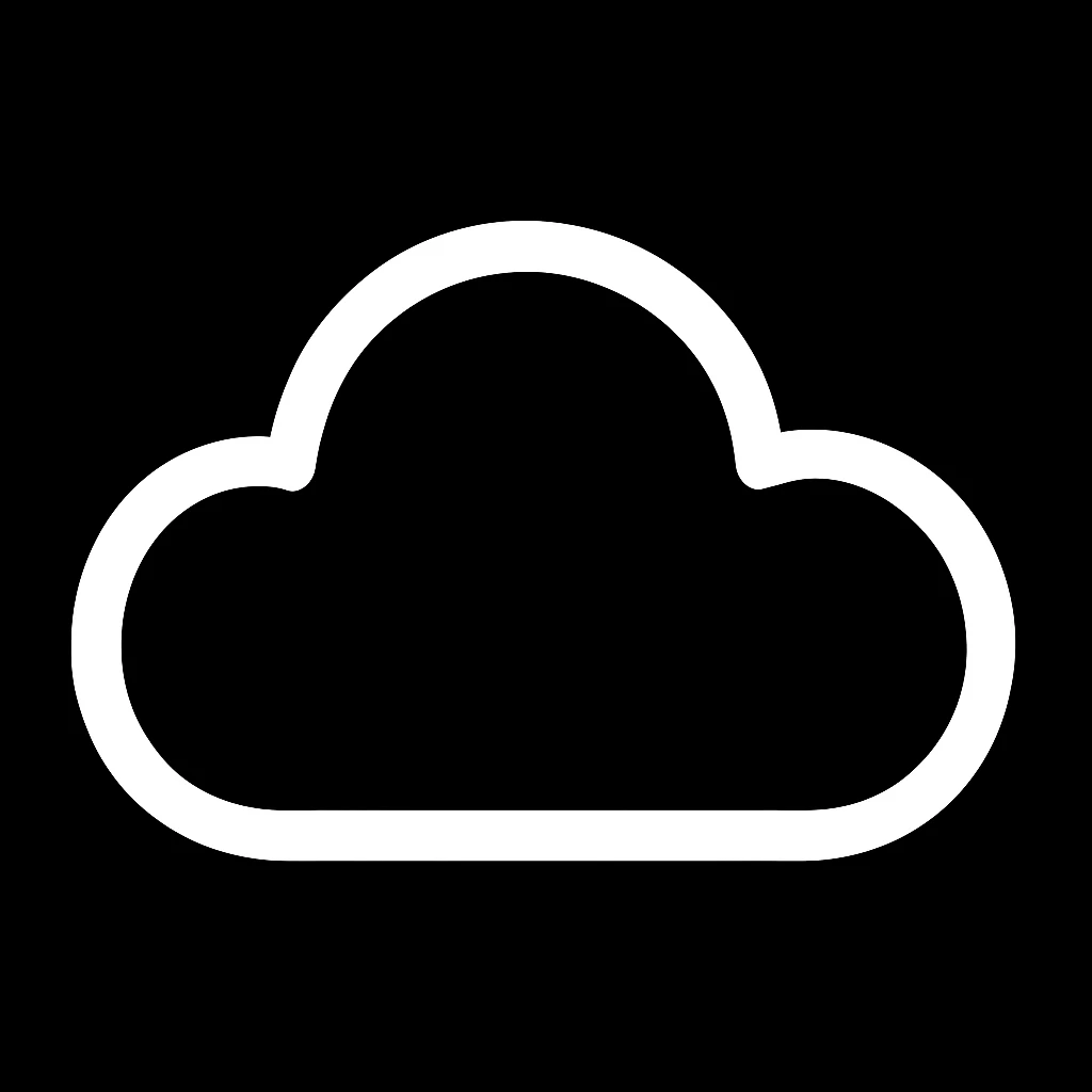 сделай это облако полностью белым и контур на черном фоне emoji