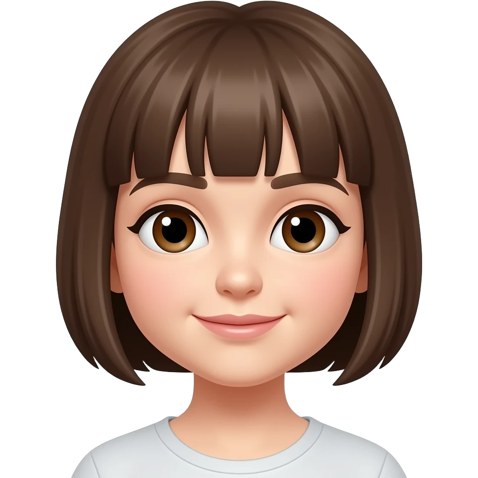 Chica con cabello corto con fleco emoji