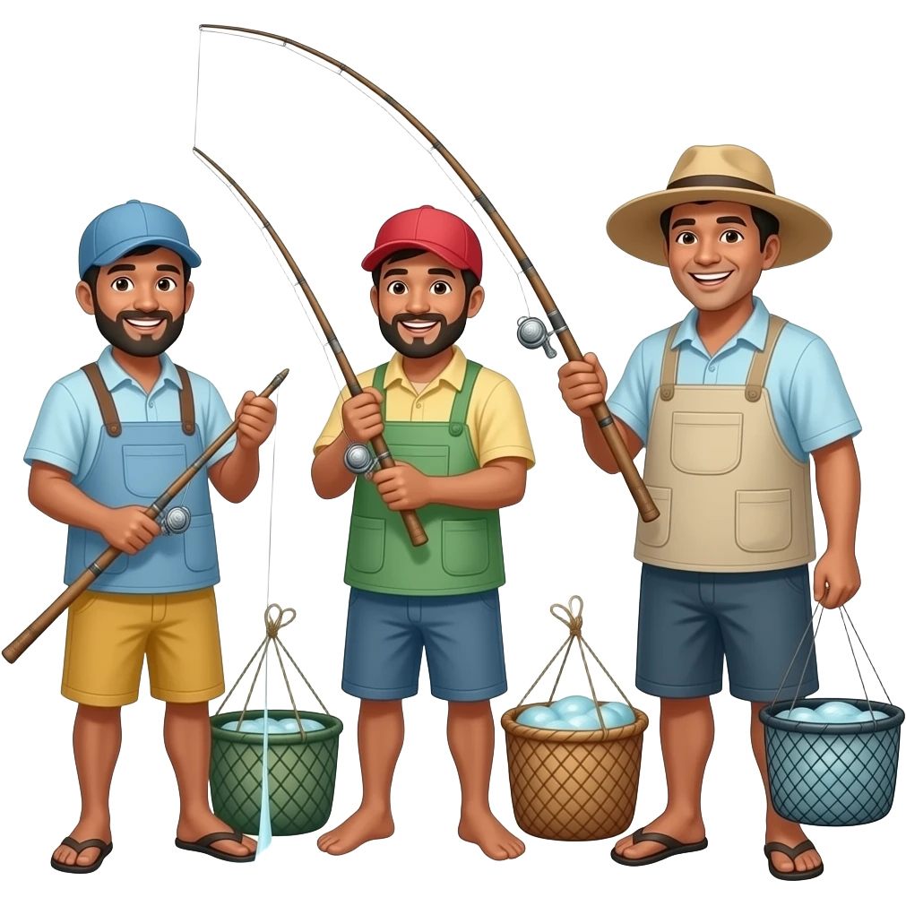 just a few fishermen которые рыбачат  Сингапур бедный но счастливой улыбкой emoji