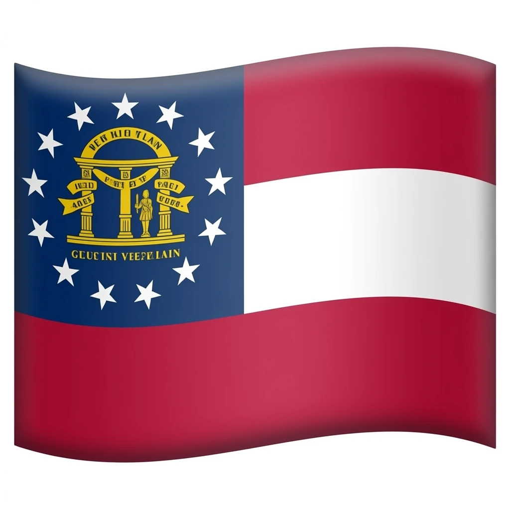 Classic Georgia's flag emoji but the middle big cross having gold outline emoji