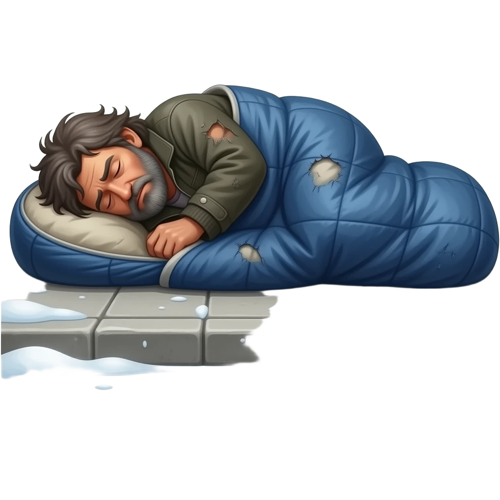homeless guy sleeping bag emoji