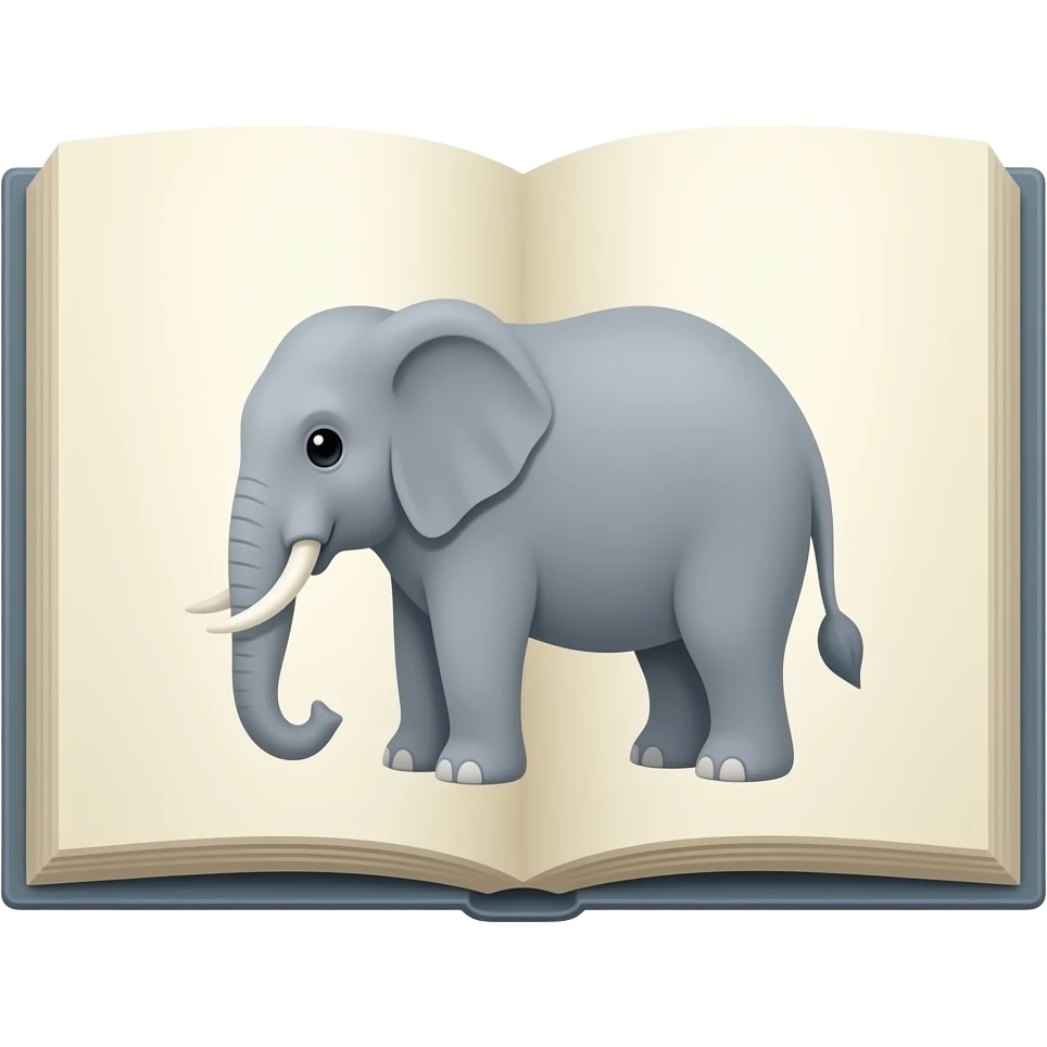 Book about elephant emoji