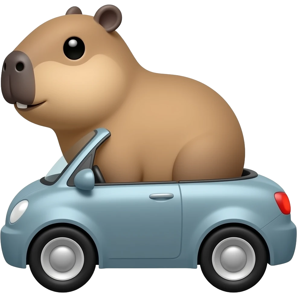 Capybara in a car emoji