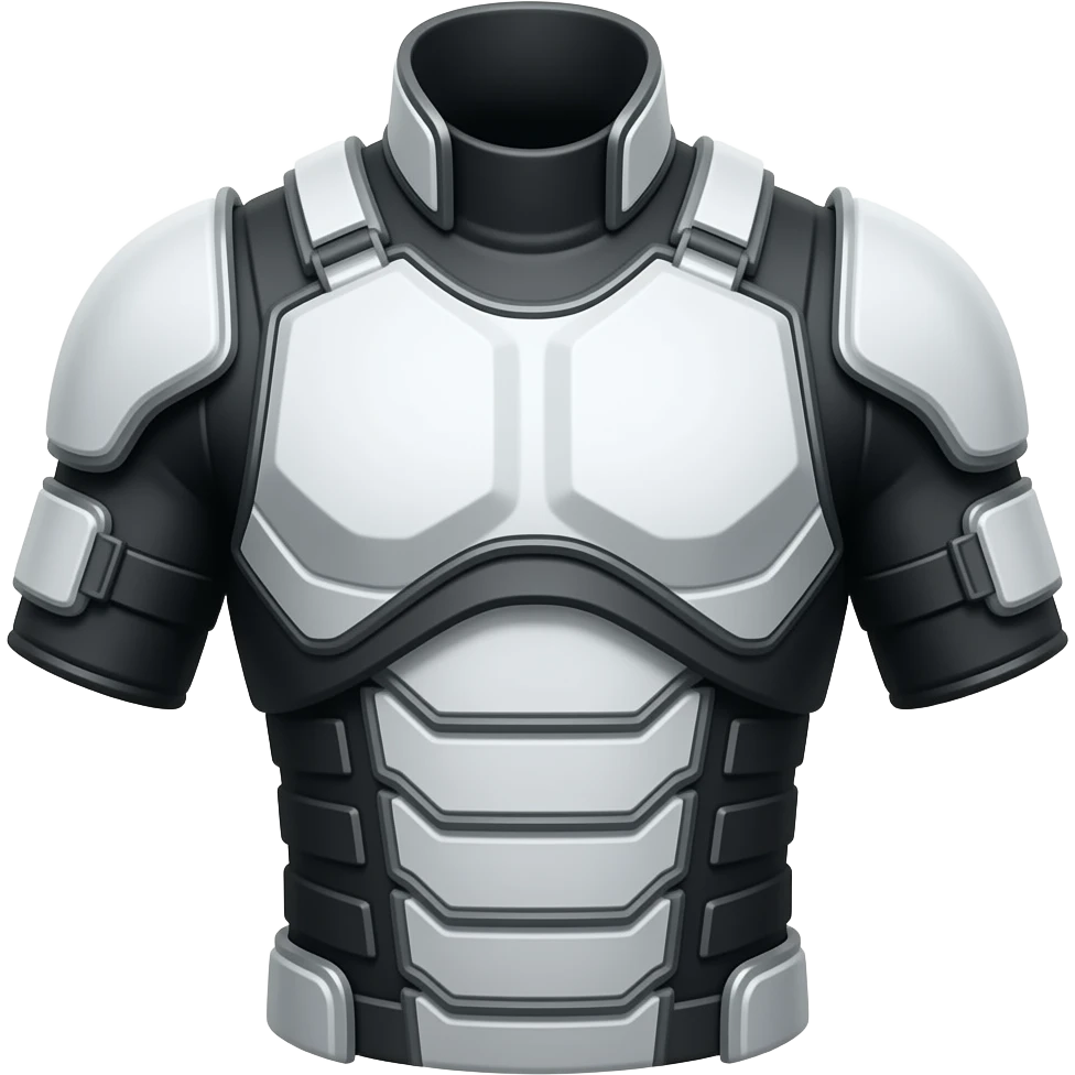 Chaleco antibalas con negro los contornos y blanco lo demas emoji