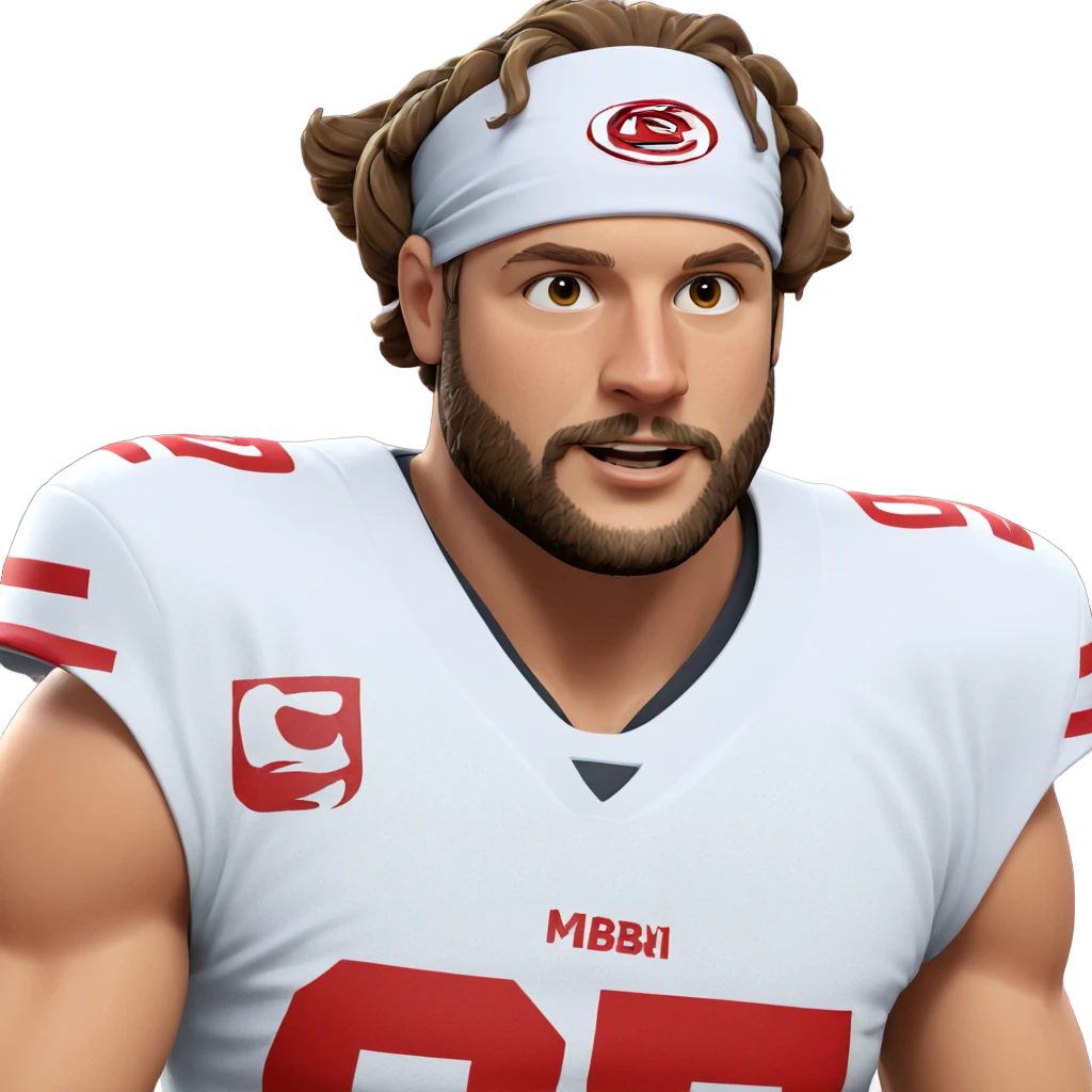 male athlete with beard and headband emoji