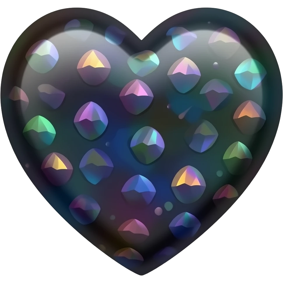 black opal heart emoji