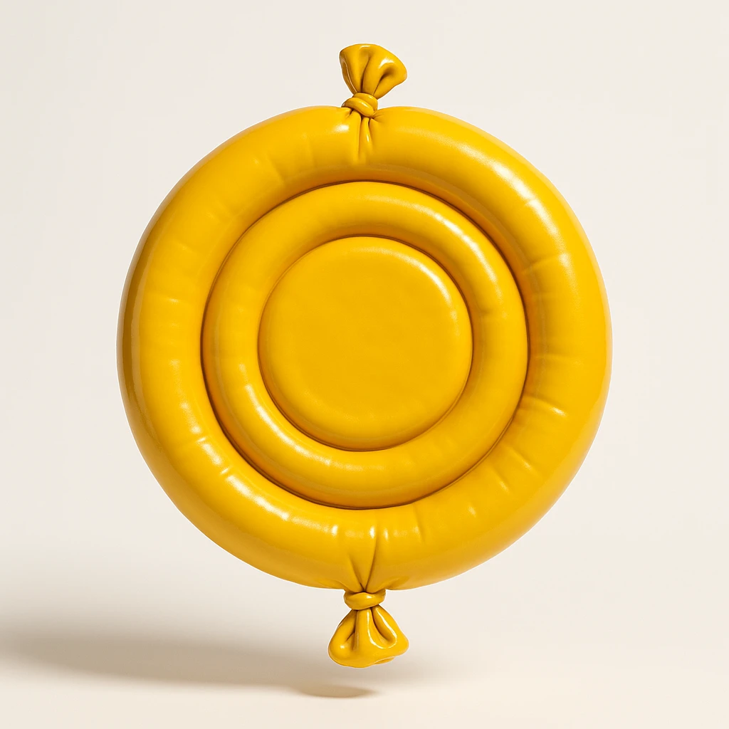 dalgona candy with circle shape, balloon style, inspired by Squid Game emoji
