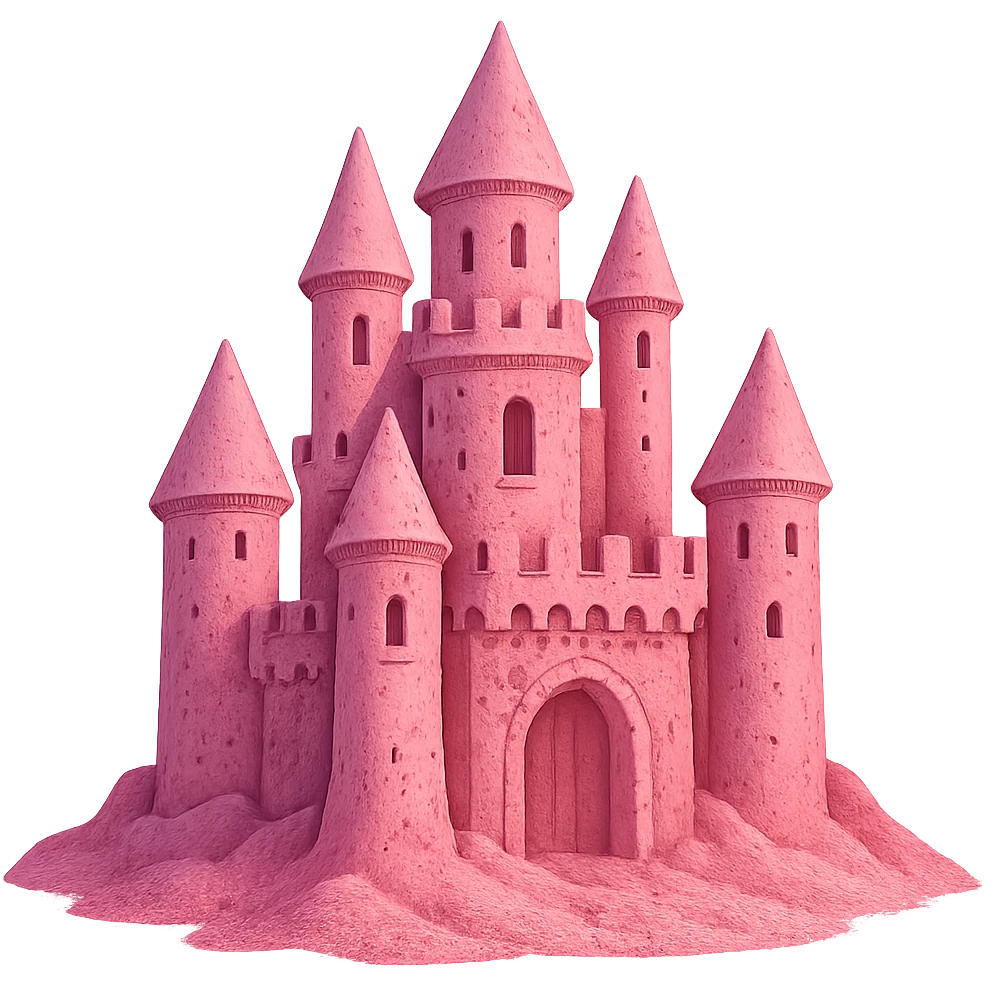 pink sandcastle emoji