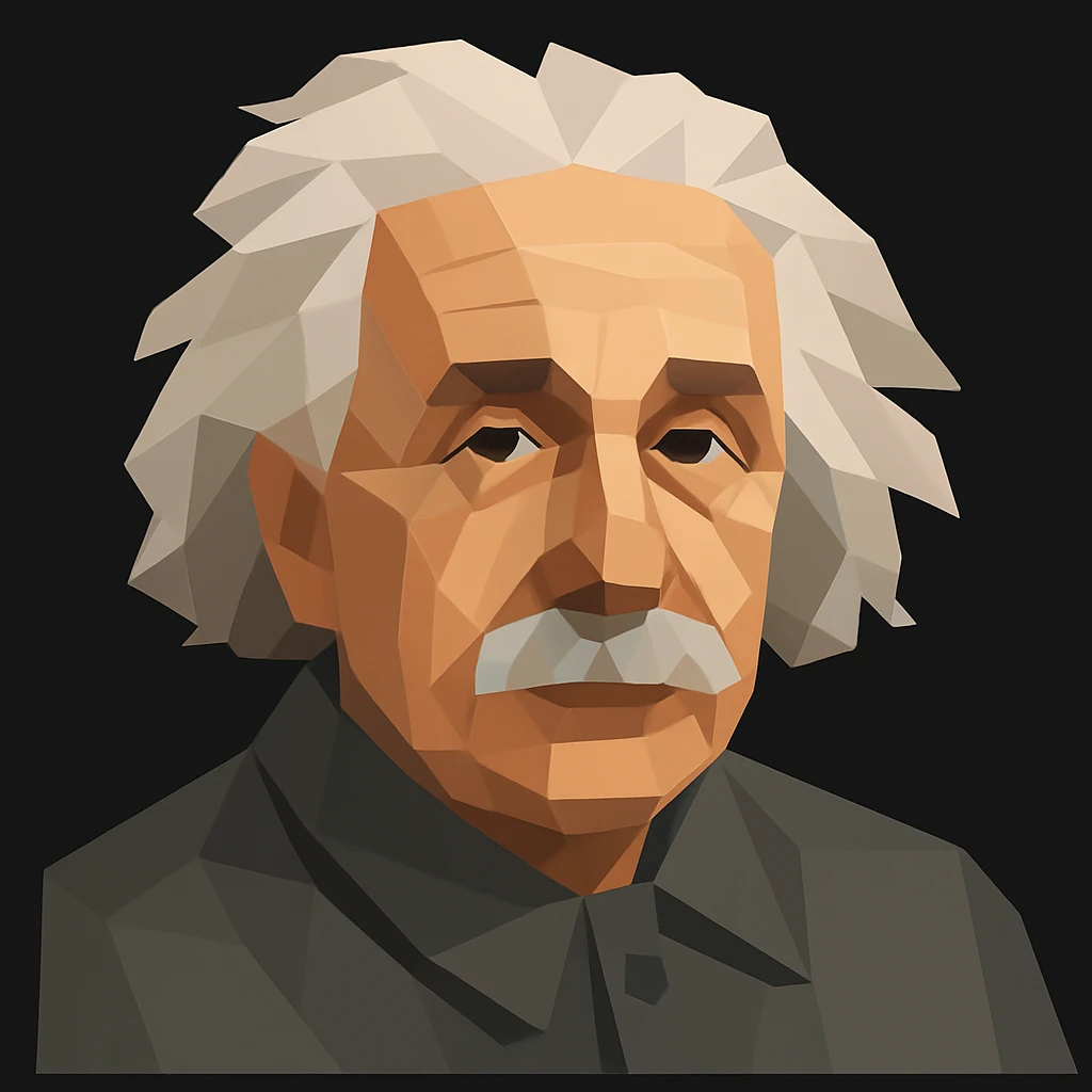 Turn the figure in this picture to an avatar. Low-poly flat style. Pure black background emoji
