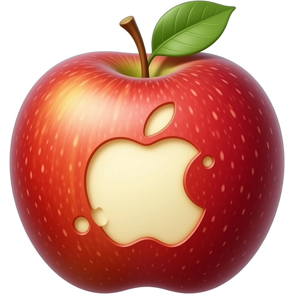 red apple emoji but that apple logo bite emoji