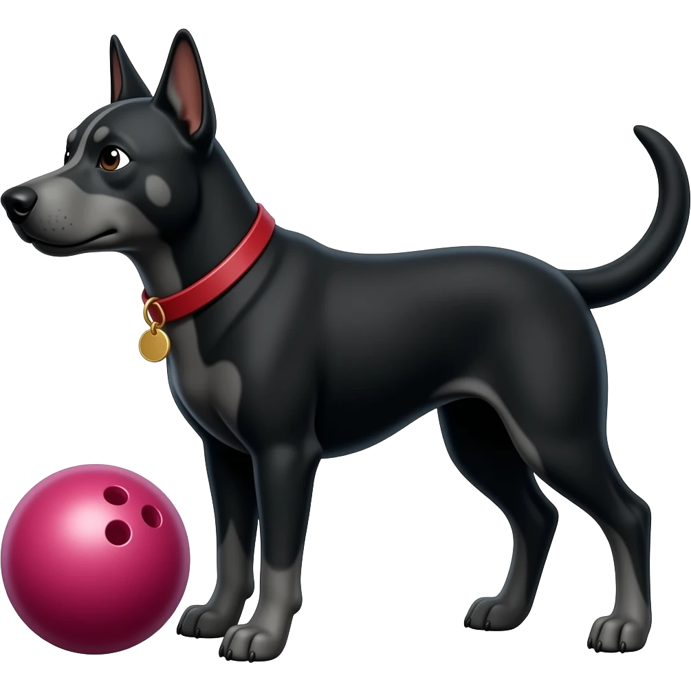 black dog bowling emoji