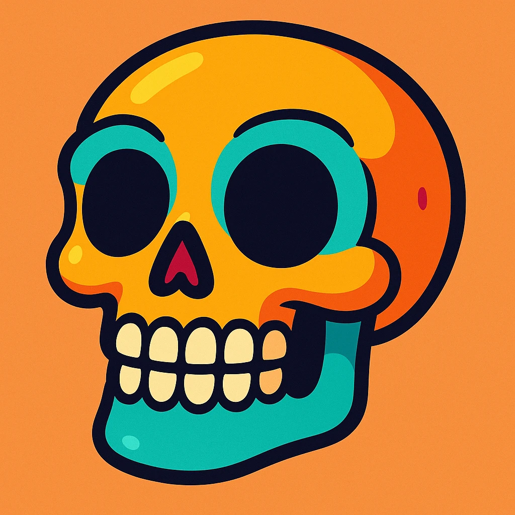 kuru kafa, colorful cartoon style emoji
