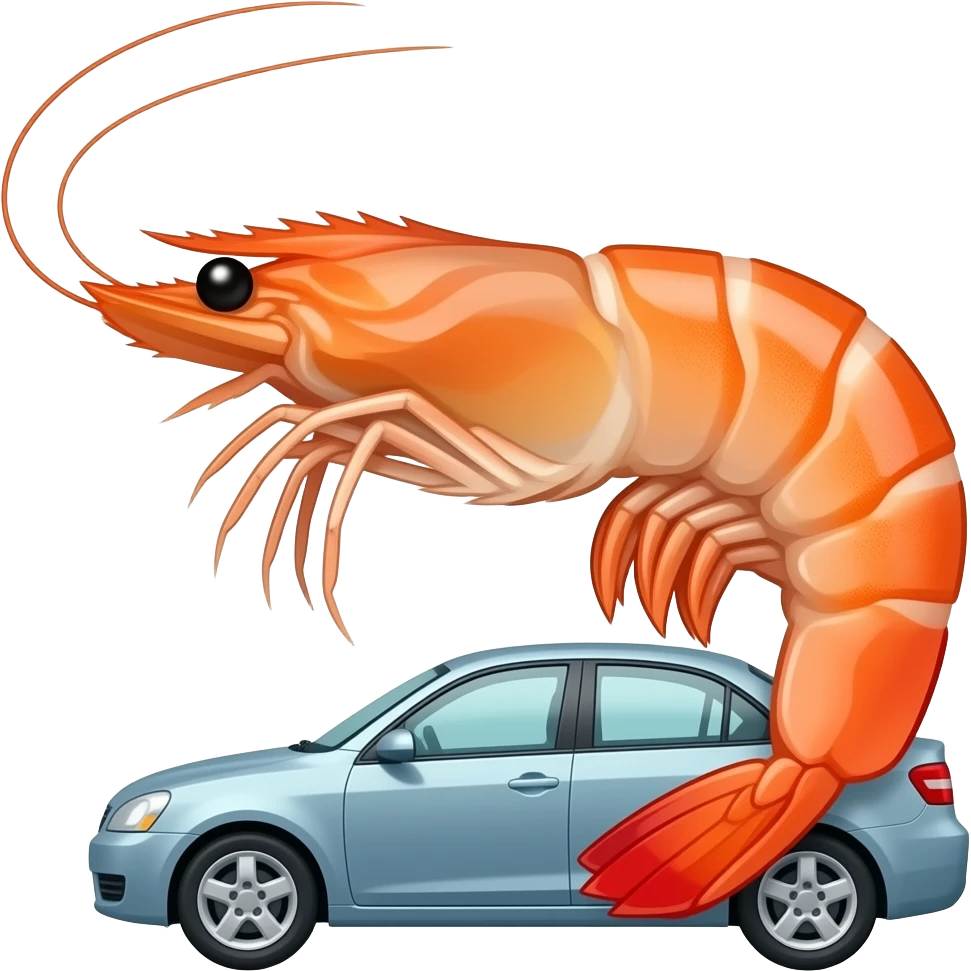shrimp getting hit by a car emoji