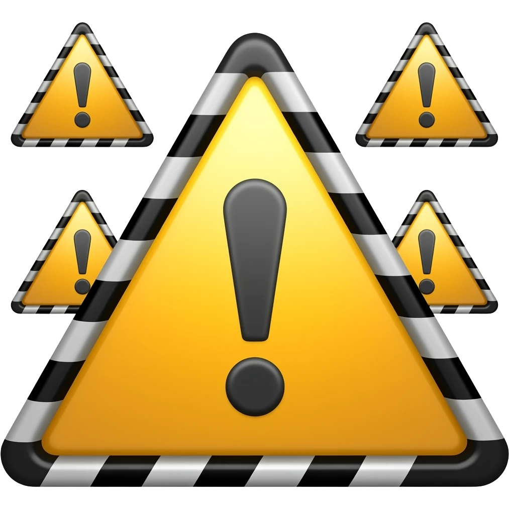 Notic safety alert emojis: Professional icon style, no cartoon, no cute style emoji