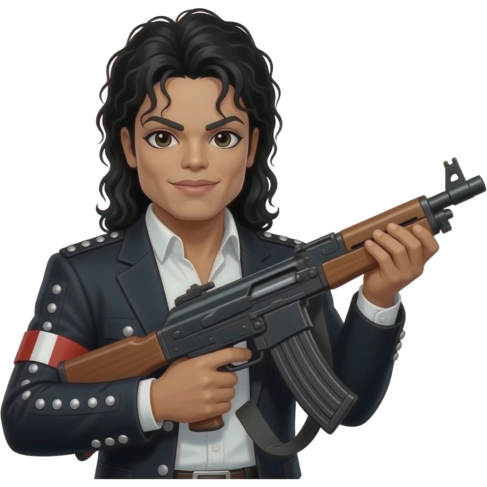 micheal jackson holding a bazooka hittinbg the floss emoji