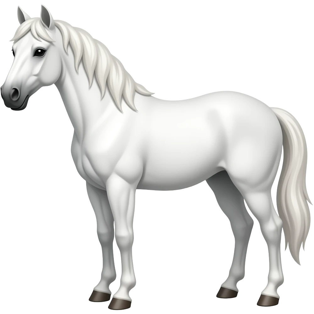 Cartoon white horse emoji