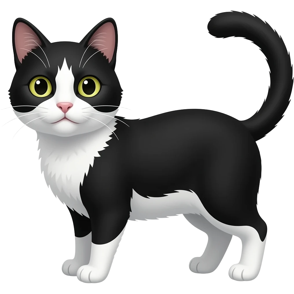 give it white and black fur emoji