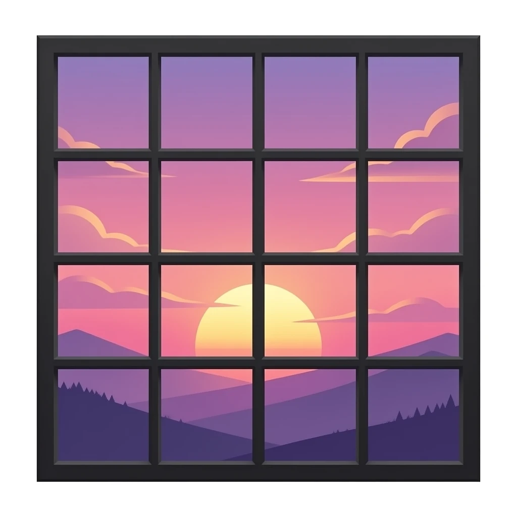 sunset pink and purple  from a black window emoji