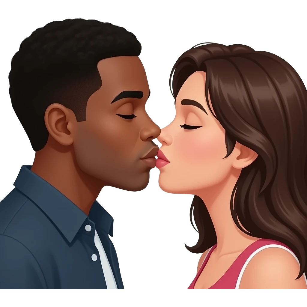 Black kisses lips emoji